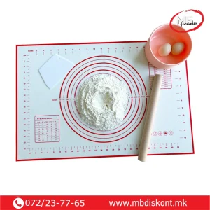 Силиконска подлога за месење тесто – 60 × 60 см