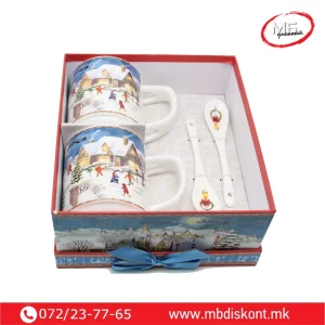 Порцелански чаши С/2 во кутија со лажичка