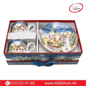 Порцелански чаши С/2 во кутија со тацна