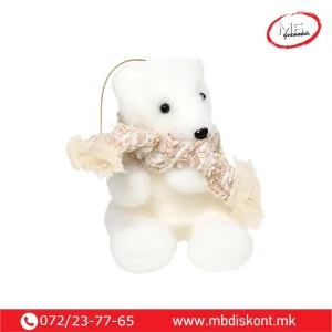 Мече бело со шал 10cm