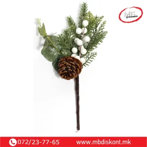 Гранка бела бобинка шишарка 33см